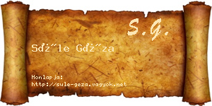Süle Géza névjegykártya
