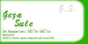 geza sule business card