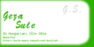 geza sule business card